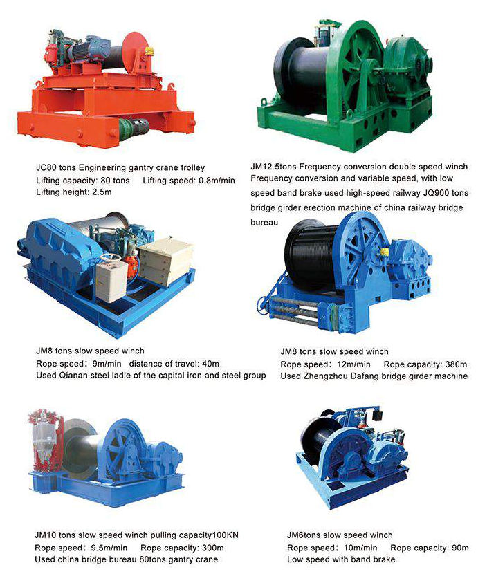 JM slow speed winches