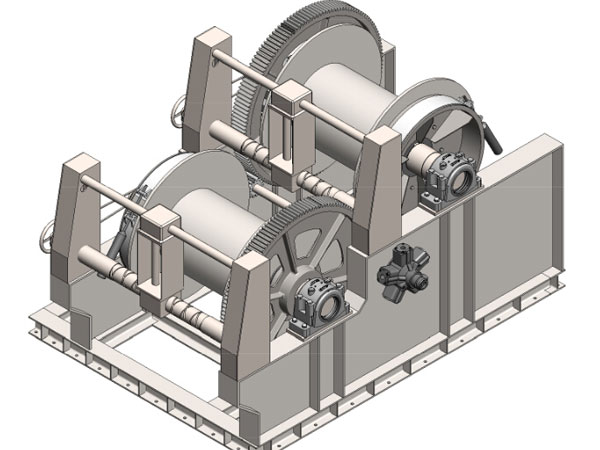 Anchor handling towing winch