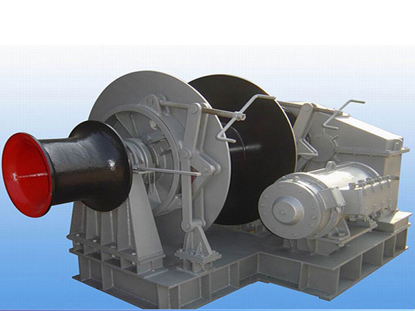 Single drum electric mooring winch