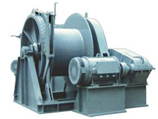 Electric marine winch used on ships